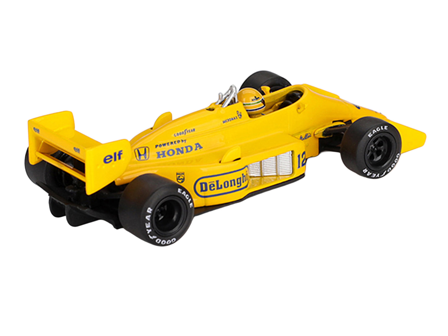Lotus 99T #12 Ayrton Senna Winner Formula One F1 "Monaco GP" (1987) with Driver Figure Limited Edition 1/64 Die Cast Model Car