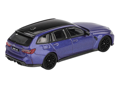 BMW M3 Competition Touring Portimao Blue Metallic with Black Top 1/64 Diecast Model Car