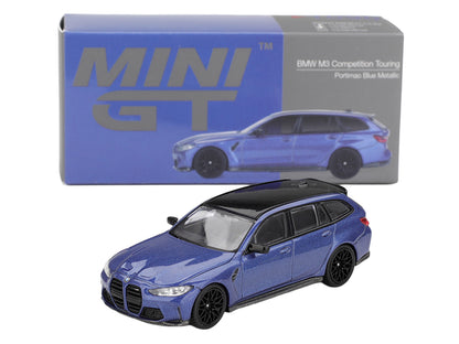 BMW M3 Competition Touring Portimao Blue Metallic with Black Top 1/64 Diecast Model Car