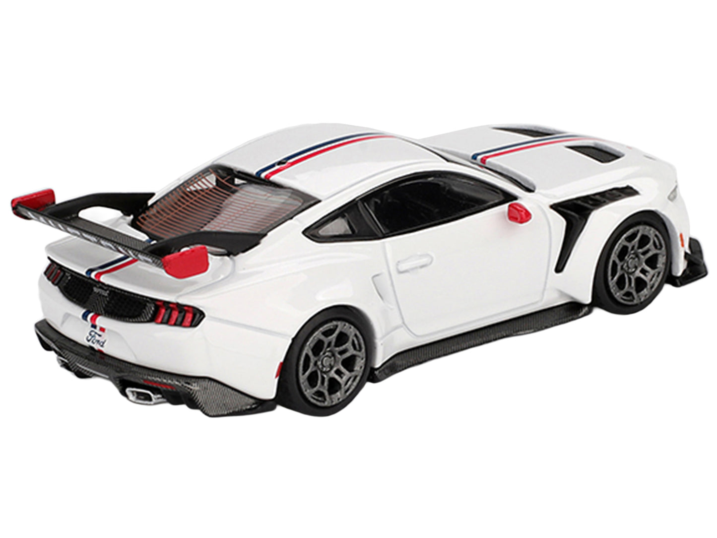 Ford Mustang GTD "Spirit of America" White with Red and Blue Stripes Limited Edition 1/64 Diecast Model Car