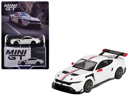 Ford Mustang GTD "Spirit of America" White with Red and Blue Stripes Limited Edition 1/64 Diecast Model Car