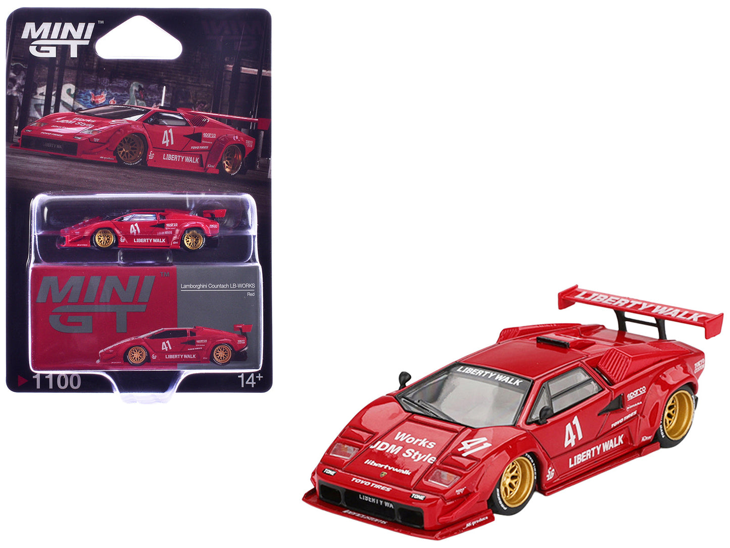 Lamborghini Countach LB-WORKS #41 Red Limited Edition 1/64 Diecast Model Car