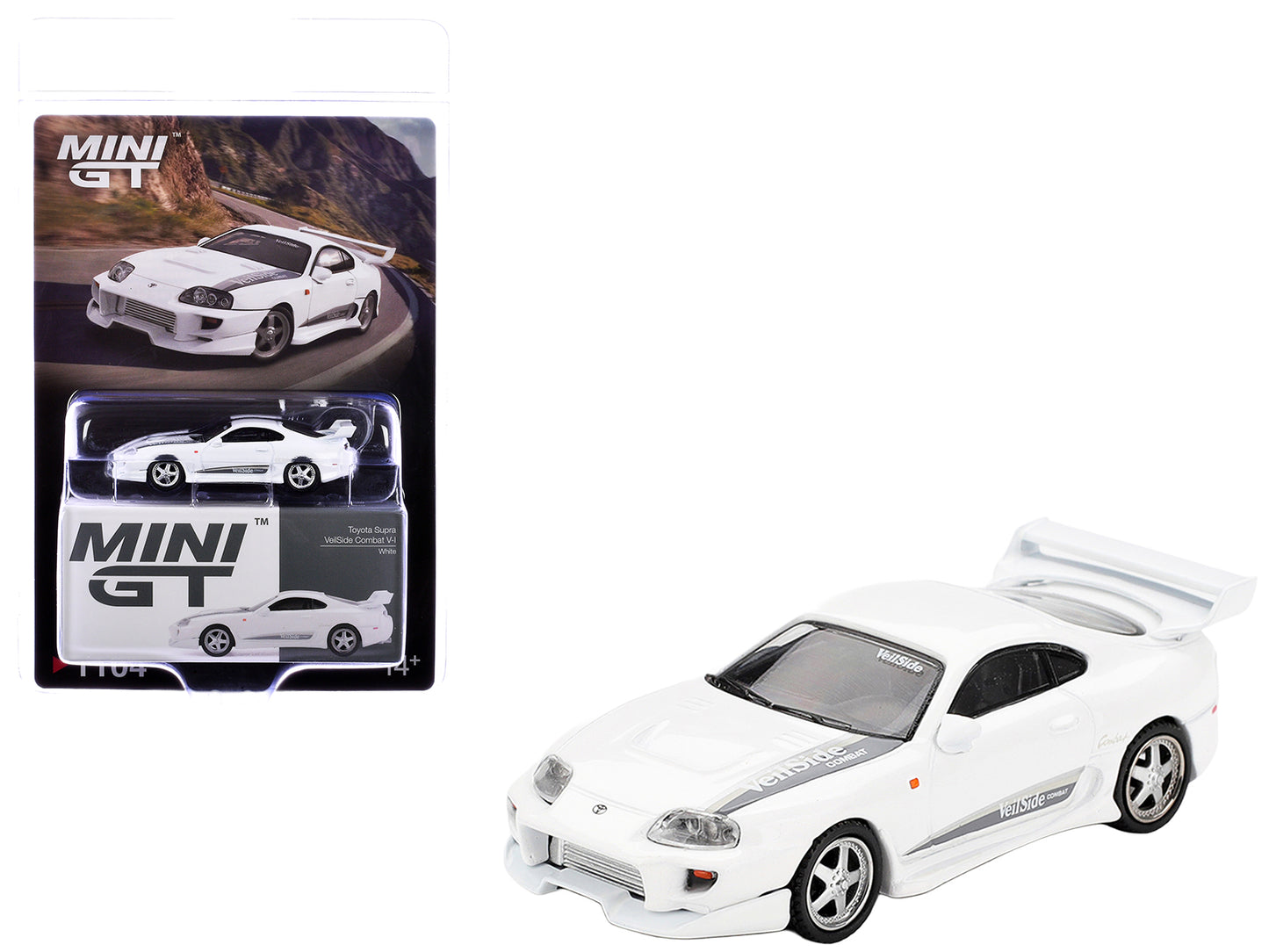 Toyota Supra "VeilSide Combat V-I" White Limited Edition 1/64 Die Cast Model Car