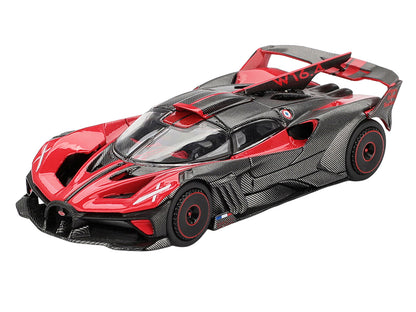 Bugatti Bolide Red and Carbon Fiber Limited Edition 1/64 Diecast Model Car