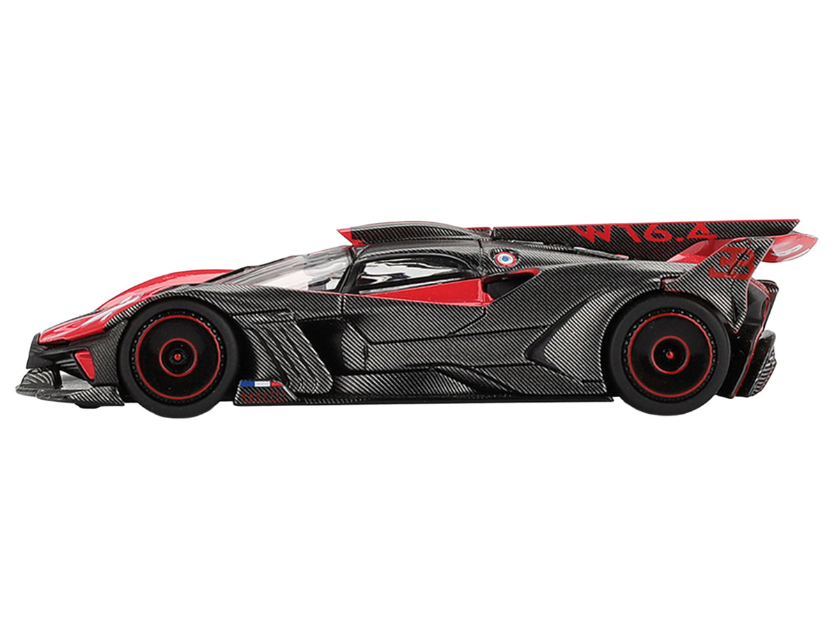 Bugatti Bolide Red and Carbon Fiber Limited Edition 1/64 Diecast Model Car