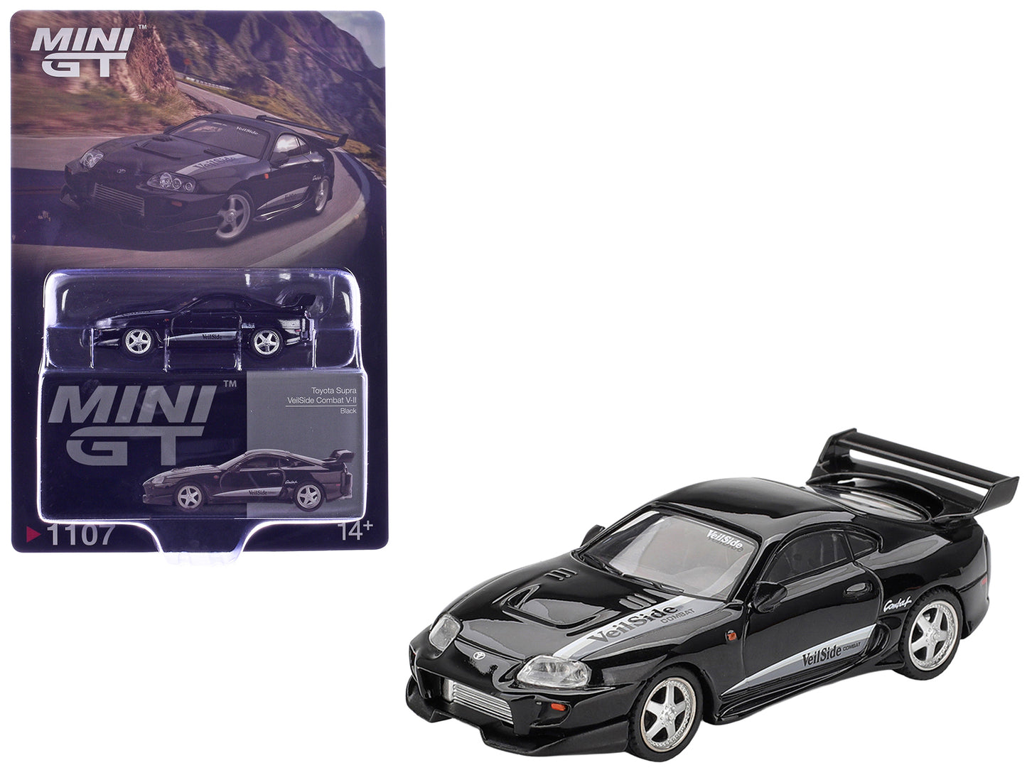 Toyota Supra "VeilSide Combat V-II" Black Limited Edition 1/64 Diecast Model Car
