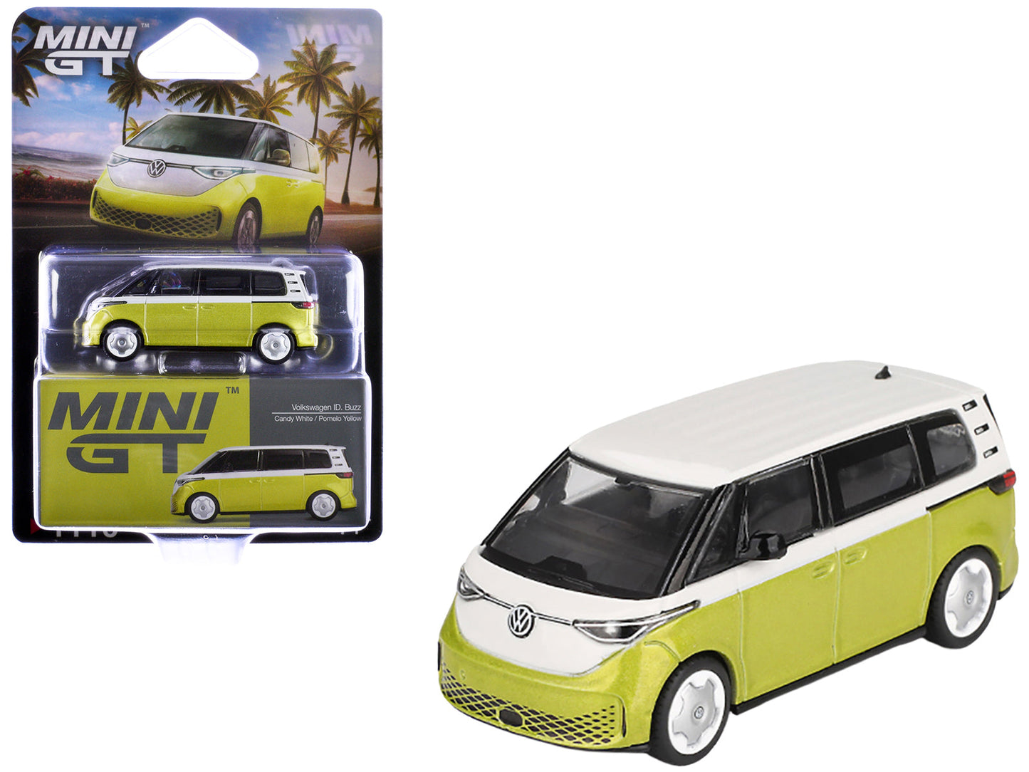 Volkswagen ID. Buzz Van Pomelo Yellow Metallic and Candy White Limited Edition 1/64 Diecast Model Car