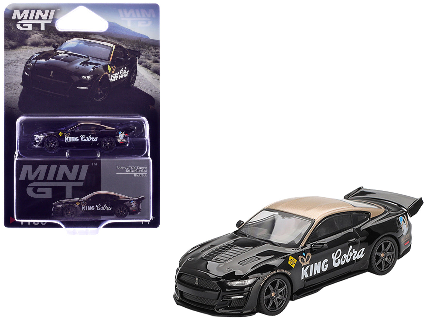 Shelby GT500 Dragon Snake Concept "King Cobra" Black with Gold Metallic Top Limited Edition 1/64 Diecast Model Car