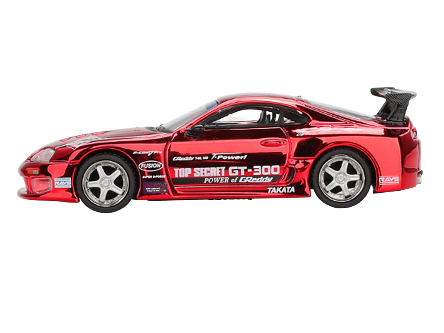 Toyota Supra (A80) Top Secret GT-300 RHD (Right Hand Drive) Red Chrome Limited Edition 1/64 Die Cast Model Car