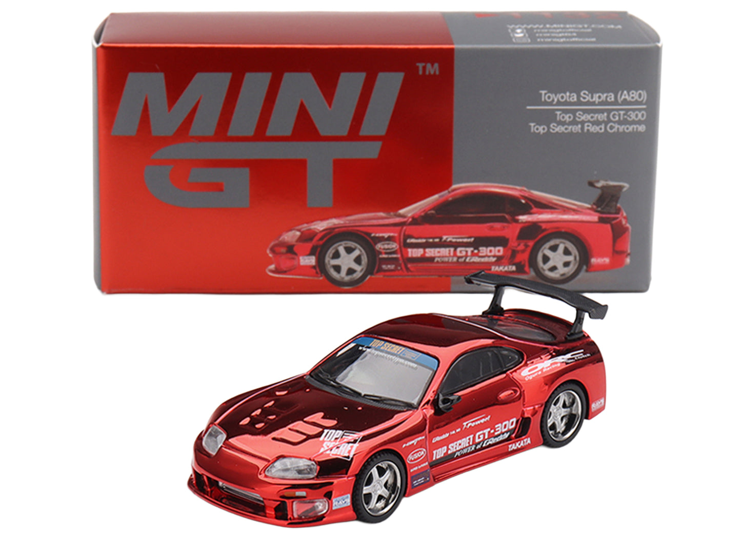 Toyota Supra (A80) Top Secret GT-300 RHD (Right Hand Drive) Red Chrome Limited Edition 1/64 Die Cast Model Car