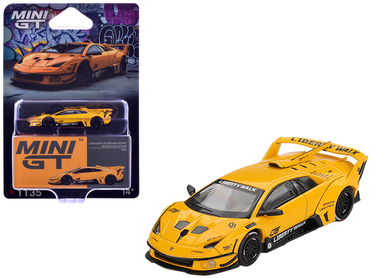 Lamborghini Murcielago GT EVO LB-Silhouette Works Yellow Limited Edition 1/64 Diecast Model Car