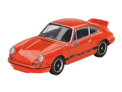 Porsche 911 Carrera RS 2.7 Tangerine with Black Stripes Limited Edition 1/64 Diecast Model Car