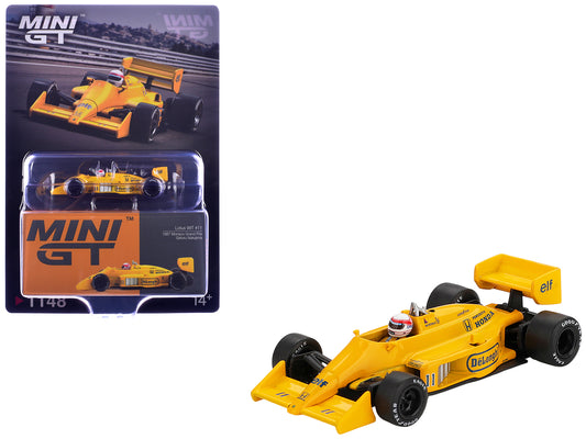 Lotus 99T #11 Satoru Nakajima Formula One F1 "Monaco GP" (1987) with Driver Figure Limited Edition 1/64 Diecast Model Car