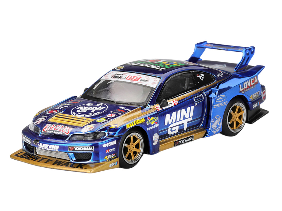 Nissan Silvia (S15) LB-Super Silhouette RHD (Right Hand Drive) #555 Yukio Fausto "Team MINI GT Liberty Walk" "Formula Drift Japan" (2025) Limited Edition 1/64 Diecast Model Car