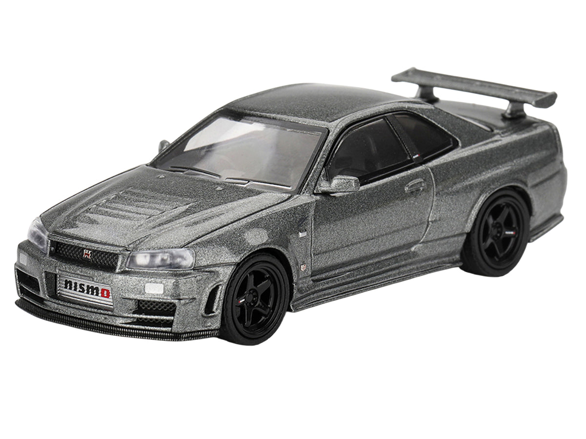 Nissan Skyline GT-R (NISMO BNR34 CRS Version) RHD (Right Hand Drive) Dark Metal Gray Metallic Limited Edition 1/64 Diecast Model Car