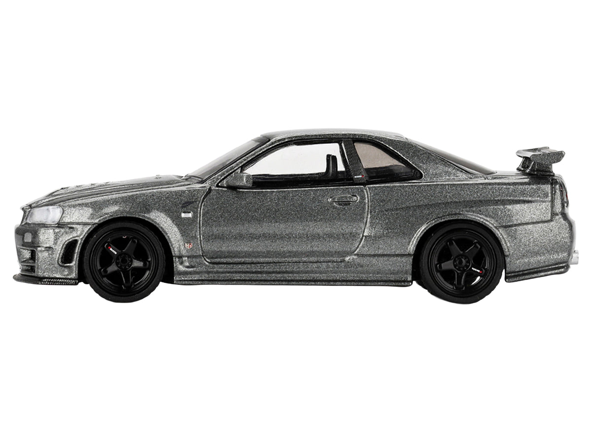 Nissan Skyline GT-R (NISMO BNR34 CRS Version) RHD (Right Hand Drive) Dark Metal Gray Metallic Limited Edition 1/64 Diecast Model Car
