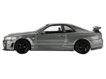 Nissan Skyline GT-R (NISMO BNR34 CRS Version) RHD (Right Hand Drive) Dark Metal Gray Metallic Limited Edition 1/64 Diecast Model Car