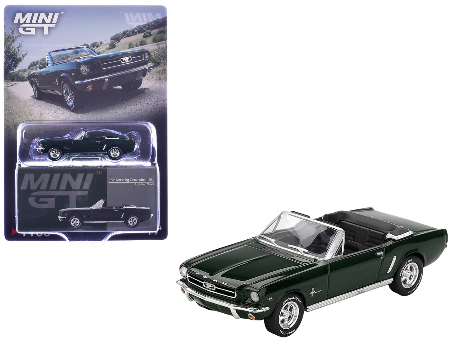 1964 Ford Mustang Convertible Highland Green Limited Edition 1/64 Diecast Model Car