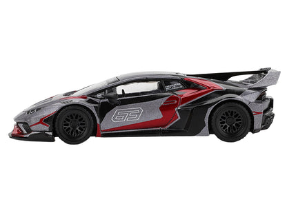Lamborghini Huracan GT LB-WORKS "RONIN" Gray Metallic with Black and Red Graphics 1/64 Diecast Model Car