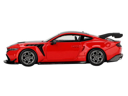 Ford Mustang GTD Race Red with Carbon Hood and Top Limited Edition 1/64 Die Cast Model Car