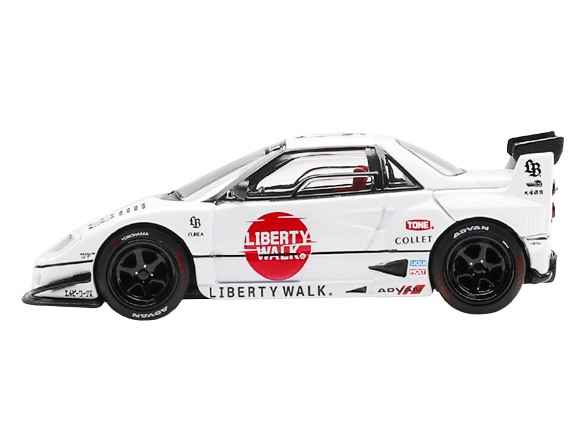 Mazda AZ-1 Liberty Walk LB40 RHD (Right Hand Drive) #58 "LB-Hinomaru" White with Graphics and Red Interior Limited Edition 1/64 Diecast Model Car