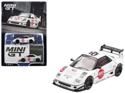 Mazda AZ-1 Liberty Walk LB40 RHD (Right Hand Drive) #58 "LB-Hinomaru" White with Graphics and Red Interior Limited Edition 1/64 Diecast Model Car