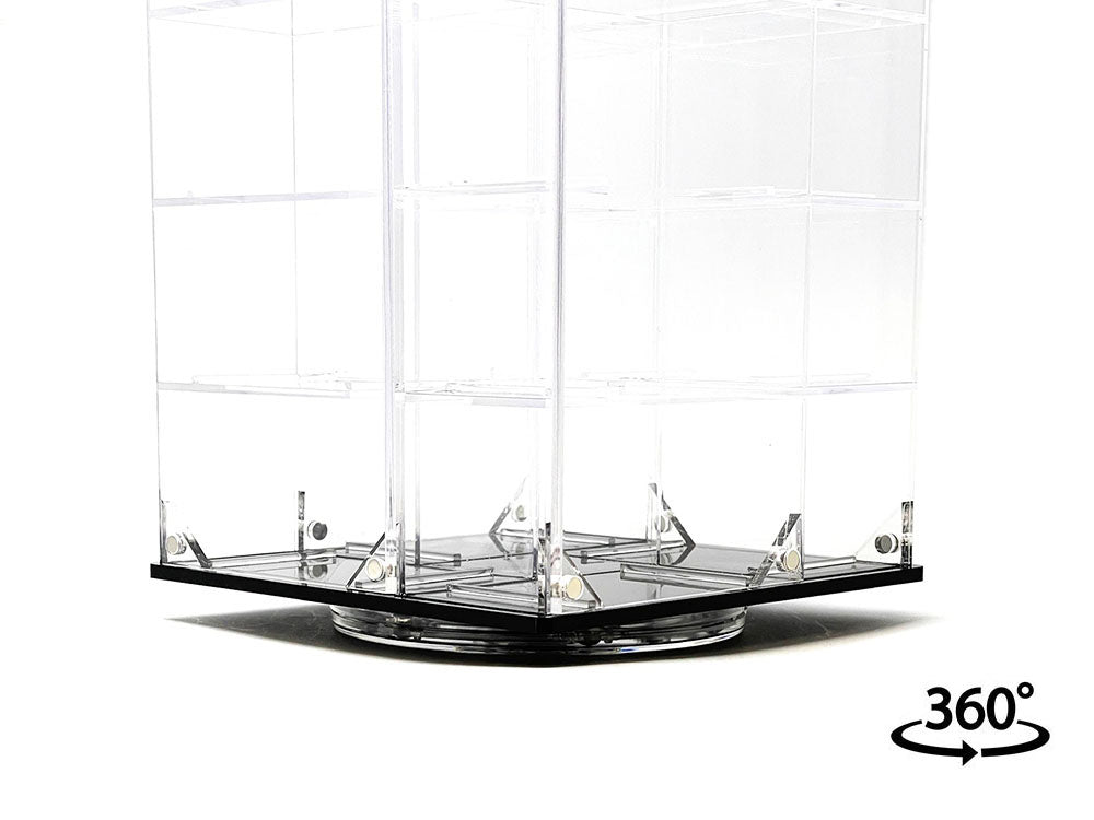 Acrylitower Showcase 24 Car Display Desktop Spinner with Cover Clear "Mijo Exclusives" for 1/64 Scale Models