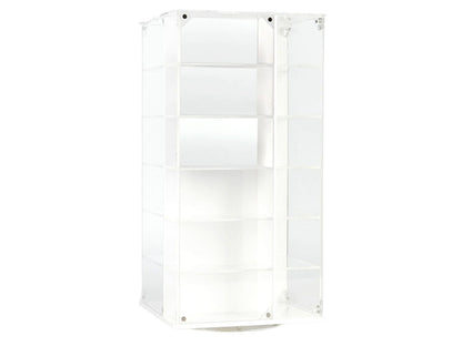 Acrylitower Showcase 24 Car Display Desktop Spinner with Cover White "Mijo Exclusives" for 1/64 Scale Models
