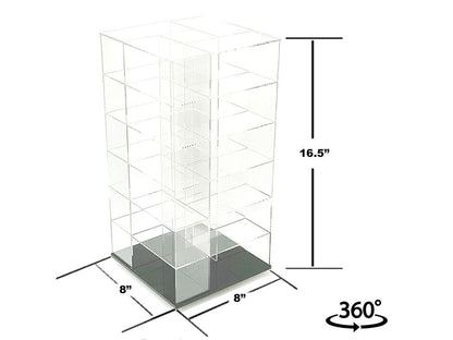 Acrylitower Showcase Large 24 Car Display Desktop Spinner with Cover Clear "Mijo Exclusives" for 1/64 Scale Models