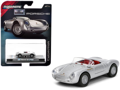 1955 Porsche 550 Spyder Silver Metallic with Red Interior "Collection" Series 1/64 Diecast Model Car