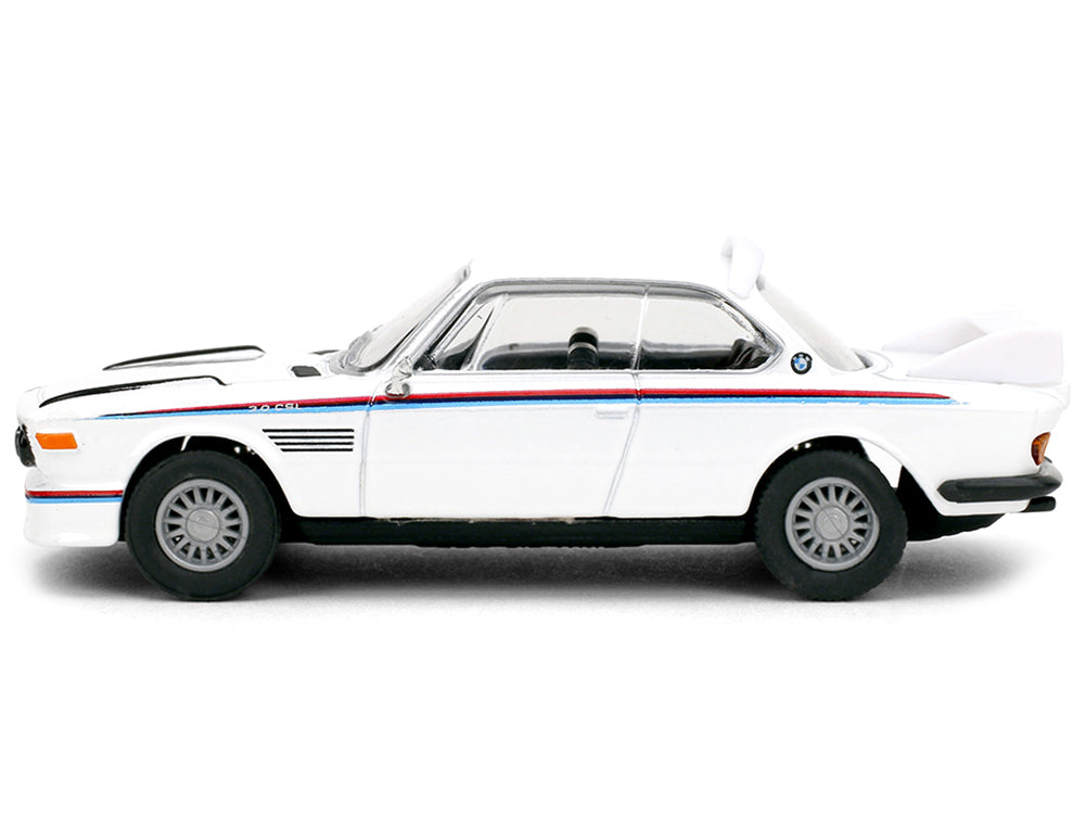 1975 BMW 3.0 CSL White with Red and Blue Stripes "Collection" Series 1/64 Diecast Model Car