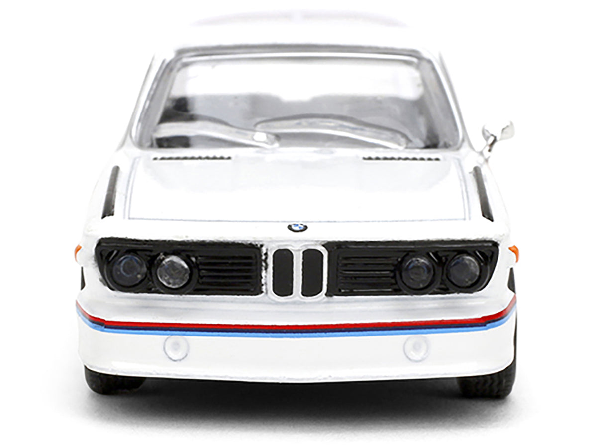 1975 BMW 3.0 CSL White with Red and Blue Stripes "Collection" Series 1/64 Diecast Model Car