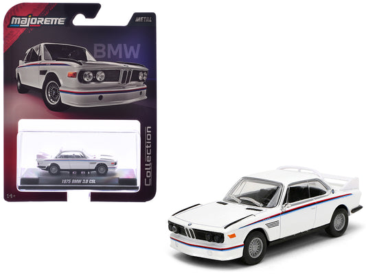 1975 BMW 3.0 CSL White with Red and Blue Stripes "Collection" Series 1/64 Diecast Model Car