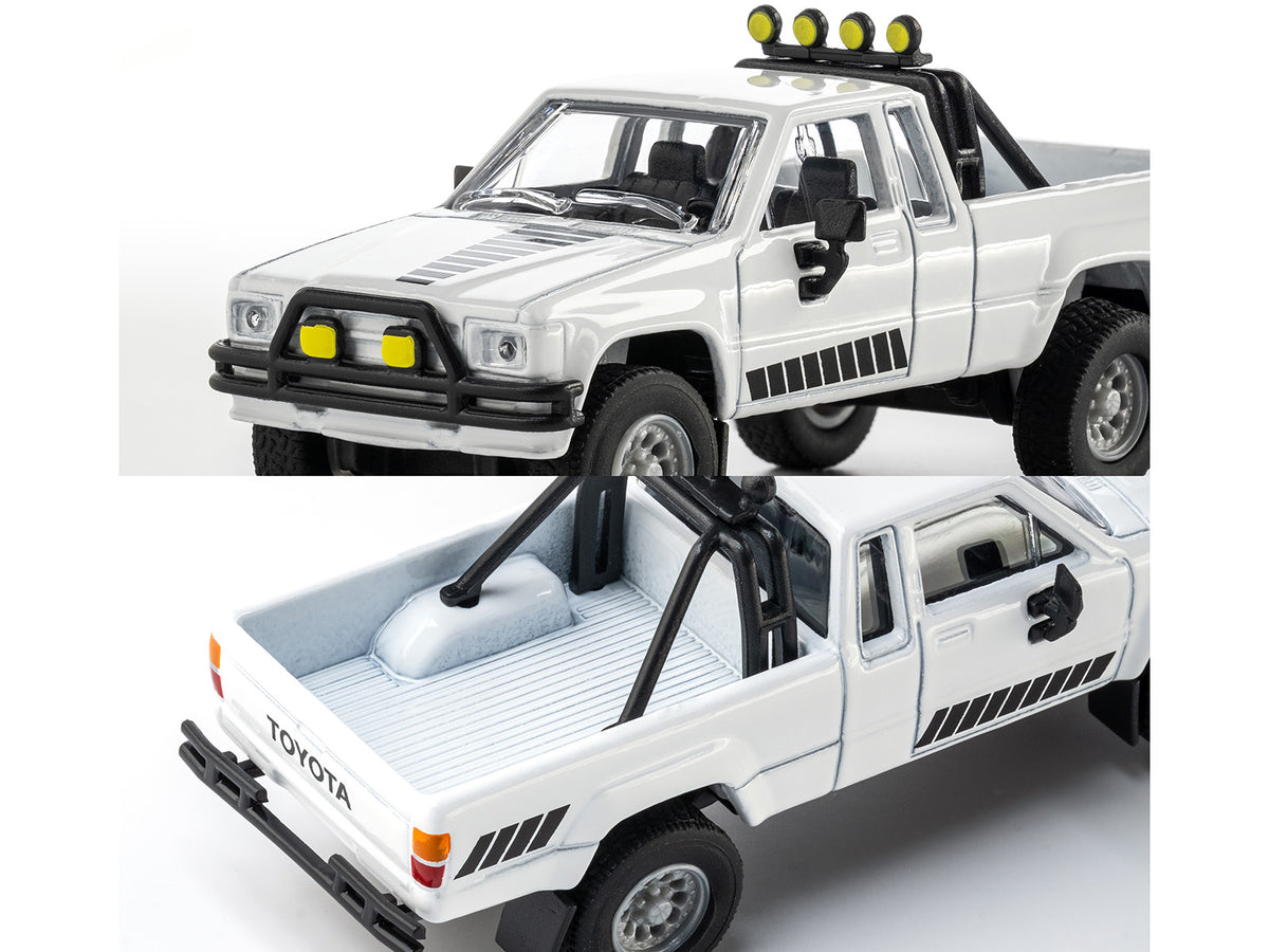 1985 Toyota Hilux SR5 Pickup Truck White with Black Graphics "Collection" Series 1/64 Diecast Model Car