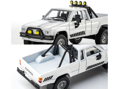 1985 Toyota Hilux SR5 Pickup Truck White with Black Graphics "Collection" Series 1/64 Diecast Model Car