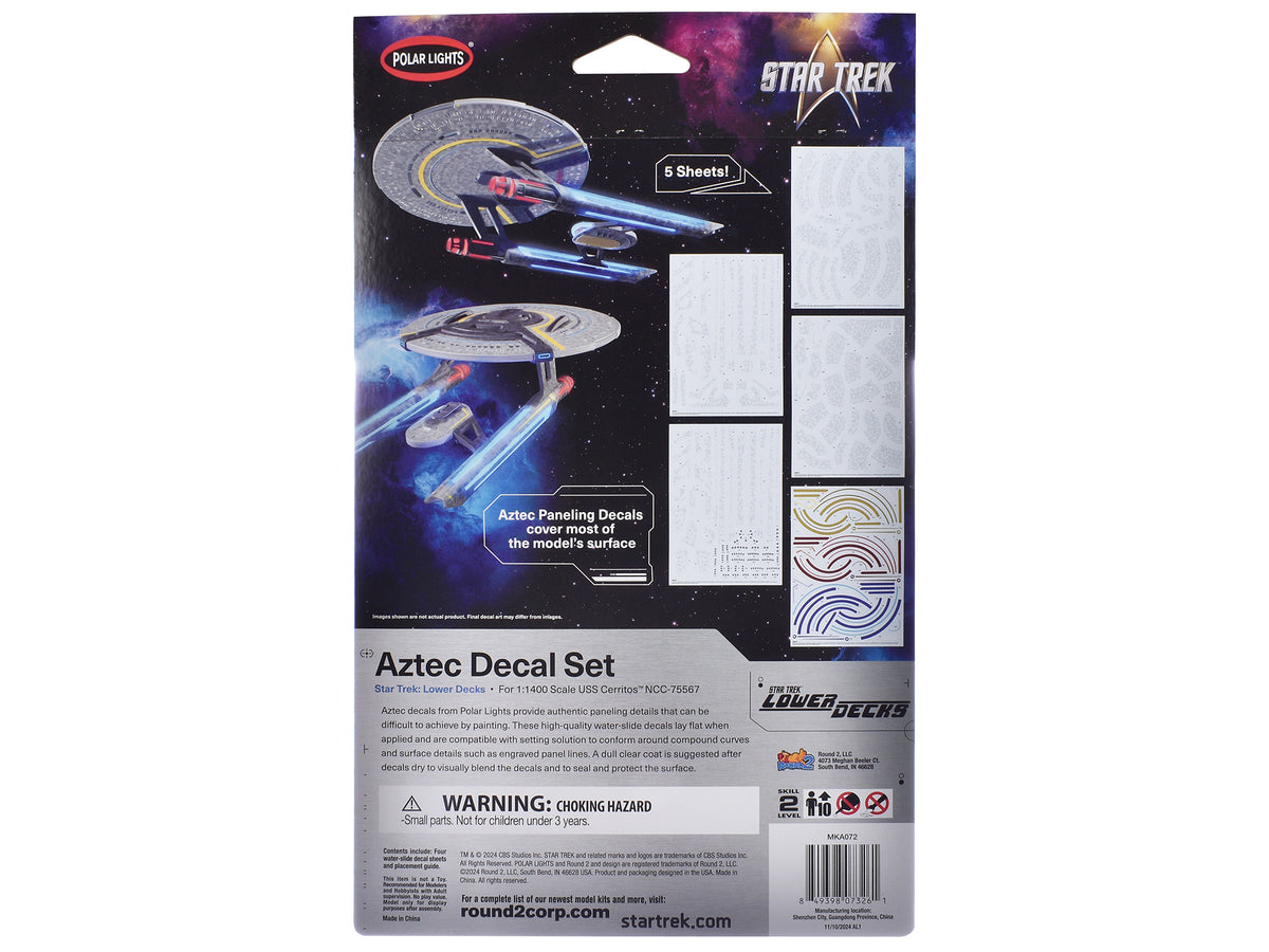 USS Cerritos NCC-75567 Aztec Decal Set "Star Trek: Lower Decks" (2020-2024) TV Series 1/1400 Scale
