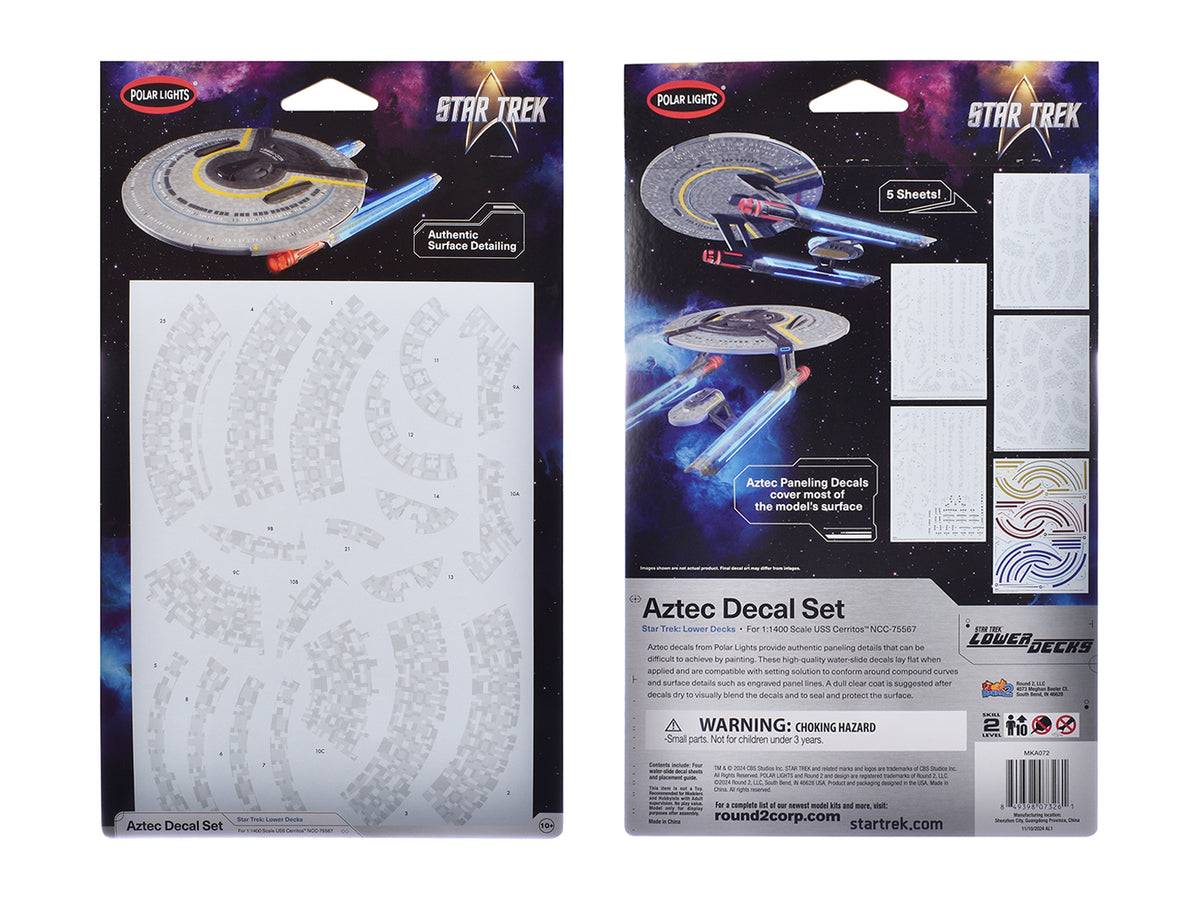 USS Cerritos NCC-75567 Aztec Decal Set "Star Trek: Lower Decks" (2020-2024) TV Series 1/1400 Scale