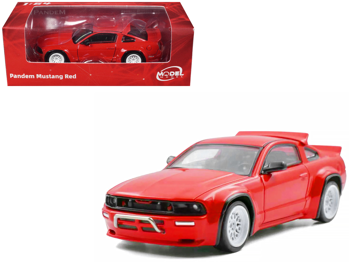 Pandem Mustang Red 1/64 Diecast Model Car