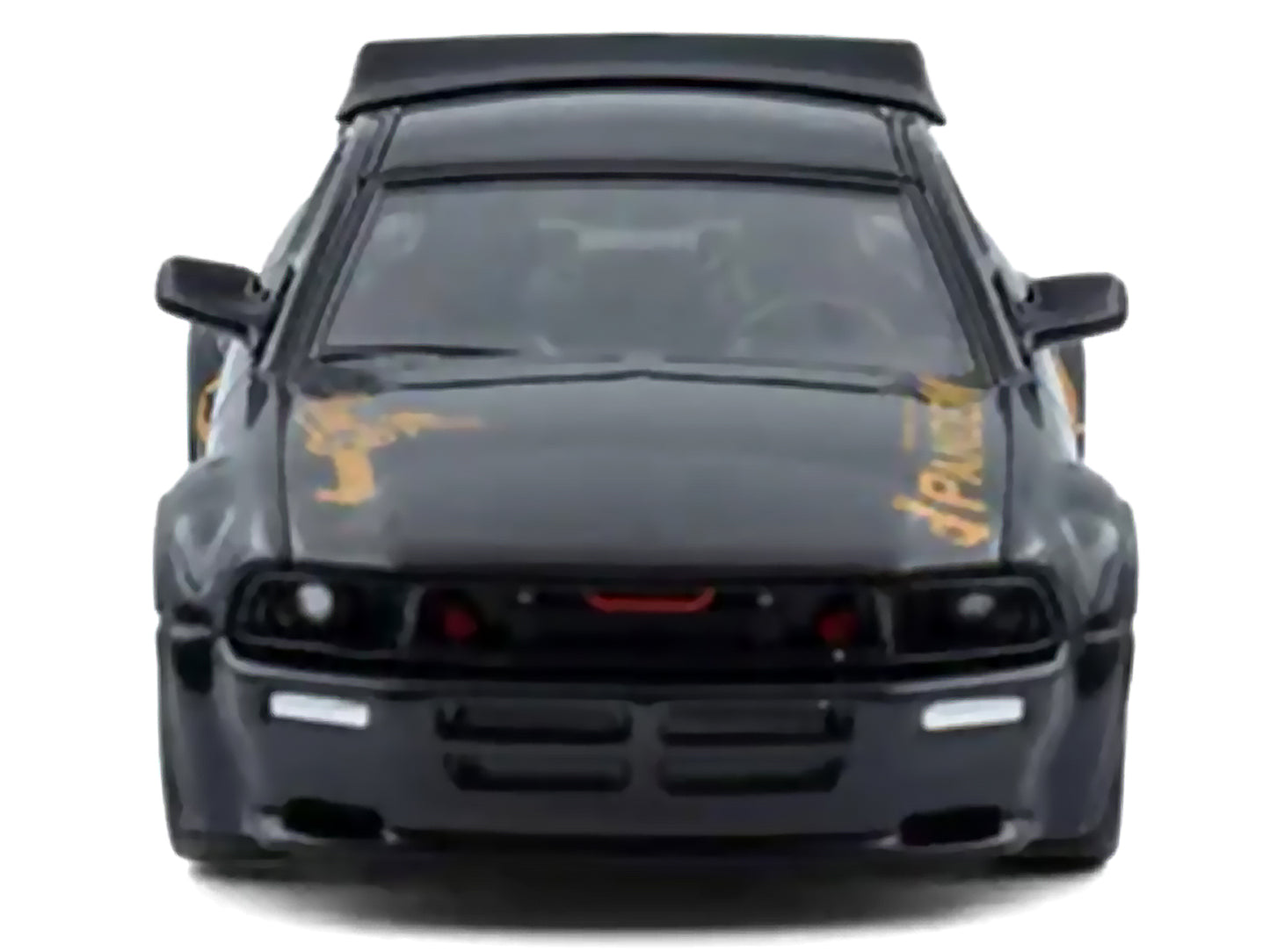 Pandem Mustang Black with Gold Graphics 1/64 Diecast Model Car