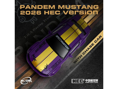 Pandem Mustang "SpeedHunters" Purple Metallic with Yellow Stripes "Hobby Expo China 2026 Event Edition" 1/64 Diecast Model Car