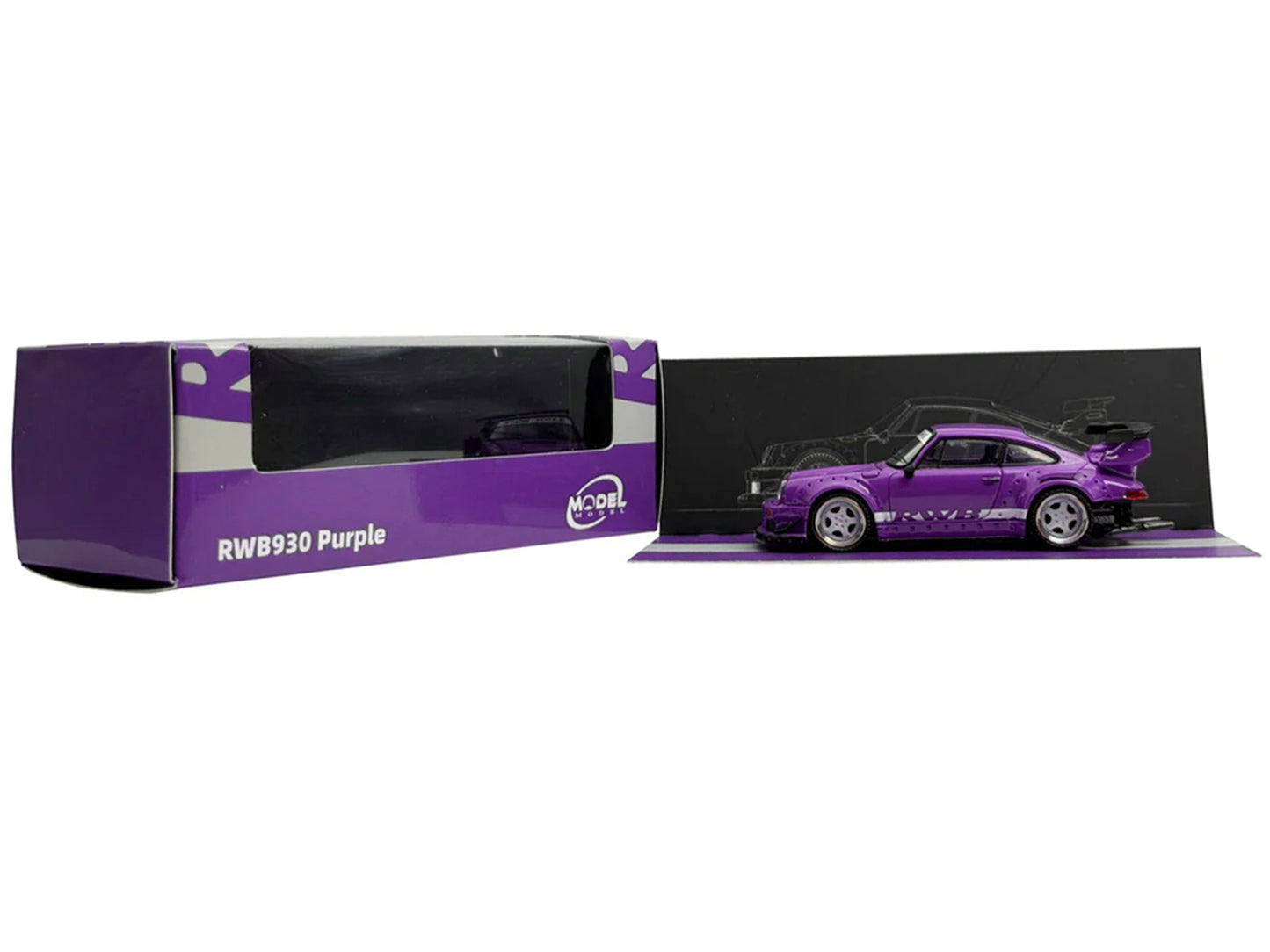 RWB 930 Purple with White Stripes 1/64 Diecast Model Car