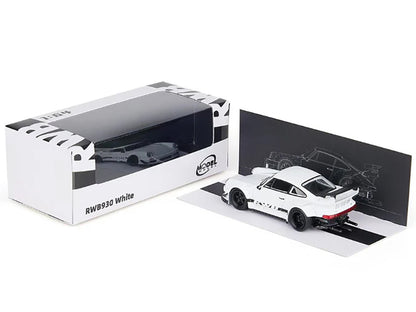 RWB 930 Matt White with Black Stripes 1/64 Diecast Model Car