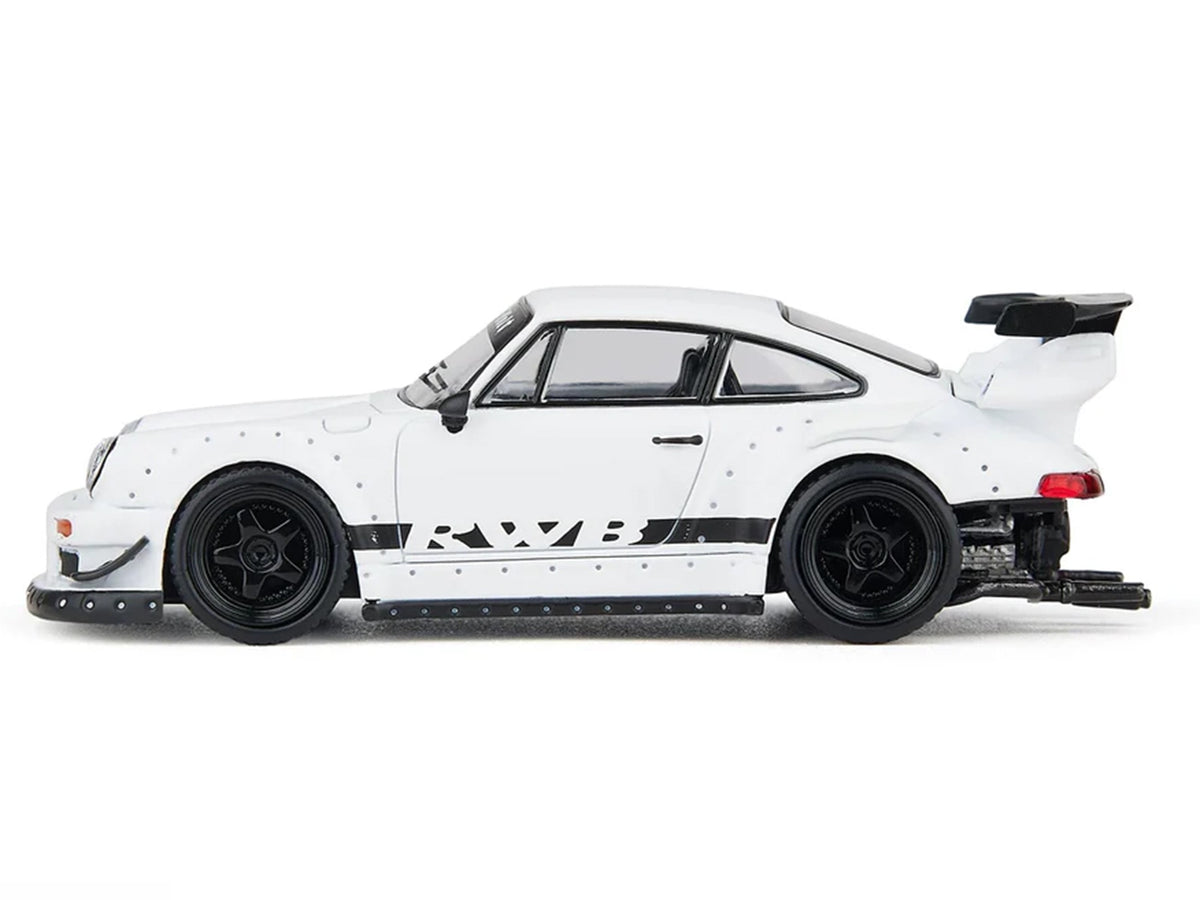 RWB 930 Matt White with Black Stripes 1/64 Diecast Model Car