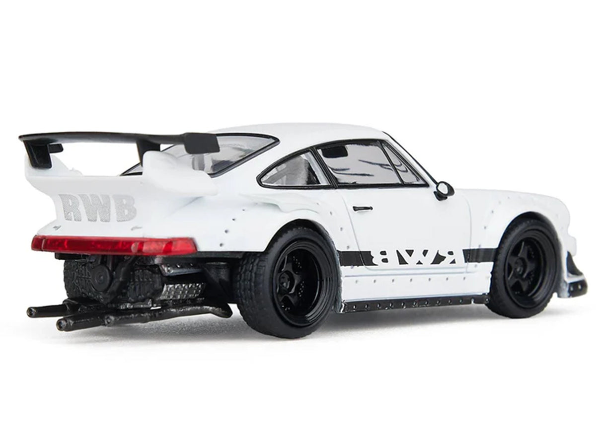 RWB 930 Matt White with Black Stripes 1/64 Diecast Model Car