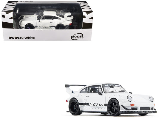 RWB 930 Matt White with Black Stripes 1/64 Diecast Model Car