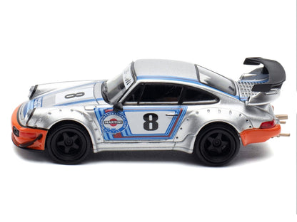 RWB 964 #8 "Ichiban Boshi - Martini Racing" Silver Metallic with Stripes 1/64 Diecast Model Car