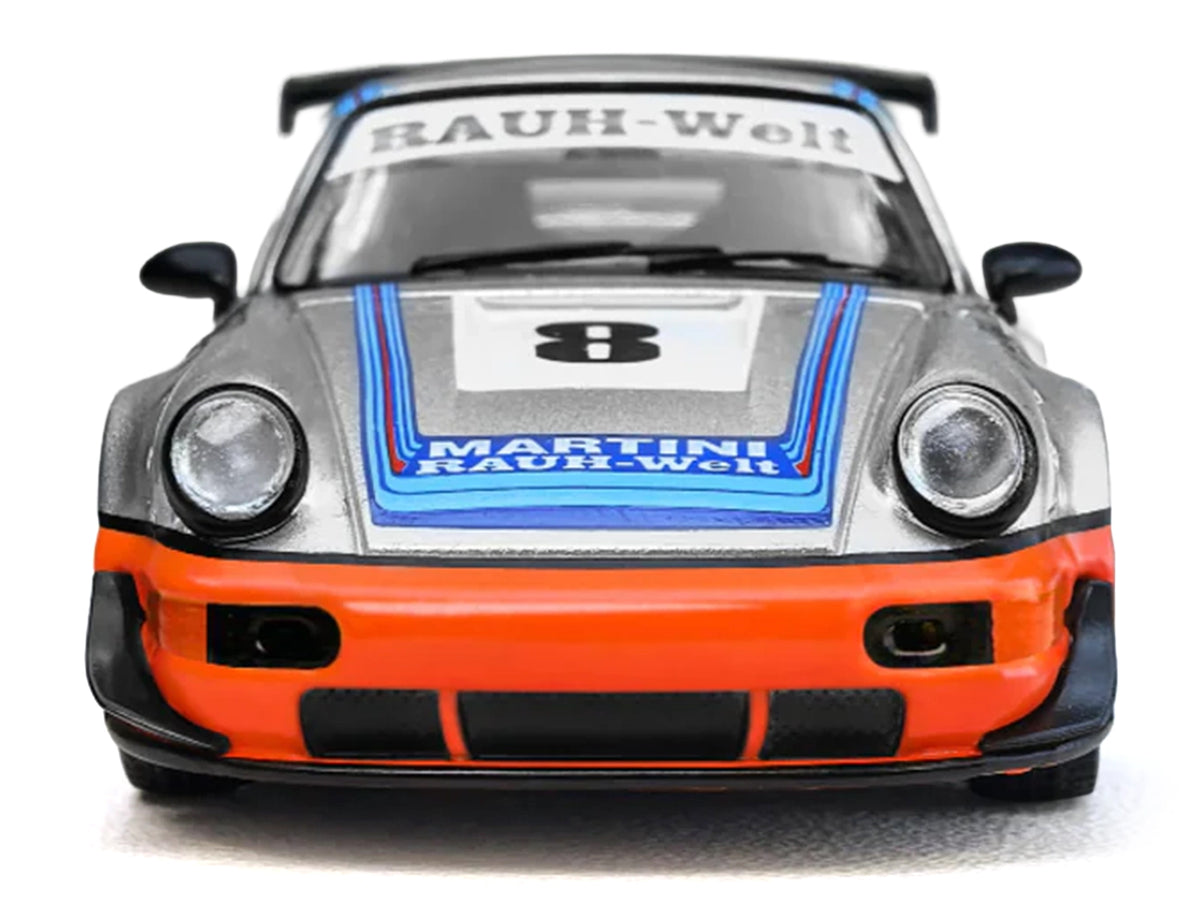 RWB 964 #8 "Ichiban Boshi - Martini Racing" Silver Metallic with Stripes 1/64 Diecast Model Car