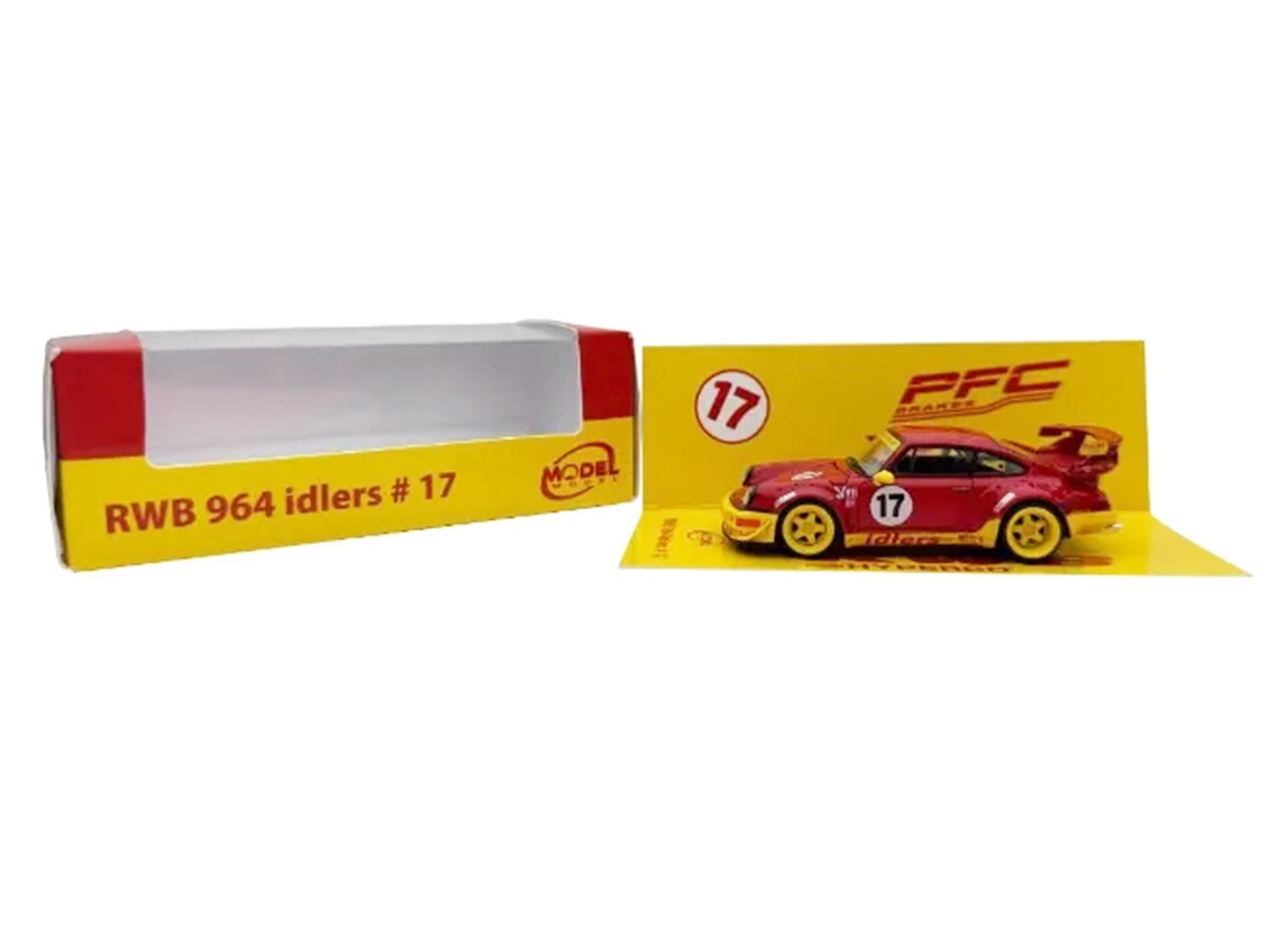 RWB 964 #17 "Idlers Club" Red with Yellow Accents 1/64 Diecast Model Car
