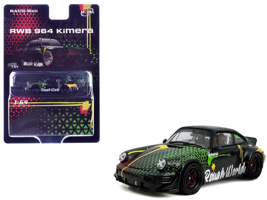 RWB 964 "Kimera-Rough World" Black with Graphics 1/64 Diecast Model Car