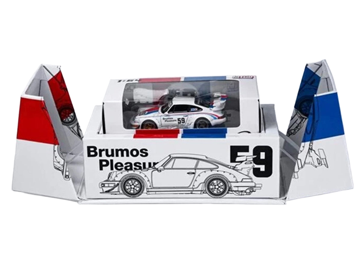 RWB 964 #59 "Brumos Pleasure" White with Red and Blue Stripes "KitGo Base" Series 1/64 Diecast Model Car